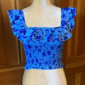 Lavishly Paris Floral Ruffle Tee Tank.